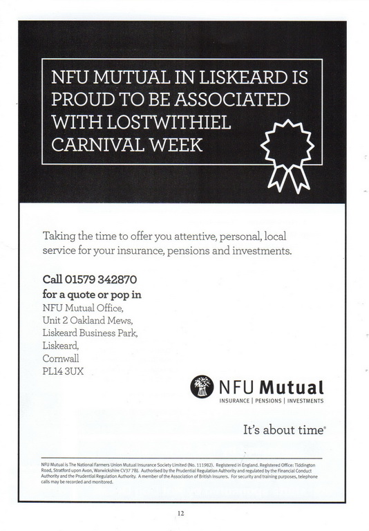 2013 Lostwithiel Carnival Programme Page 12